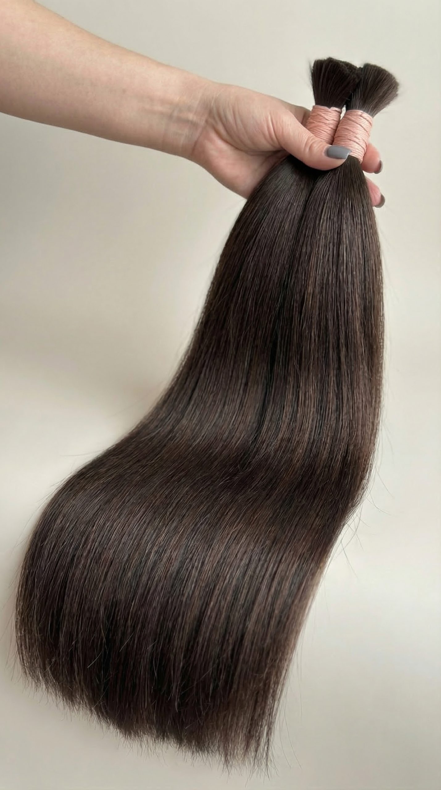 Bulk hair dark brown color