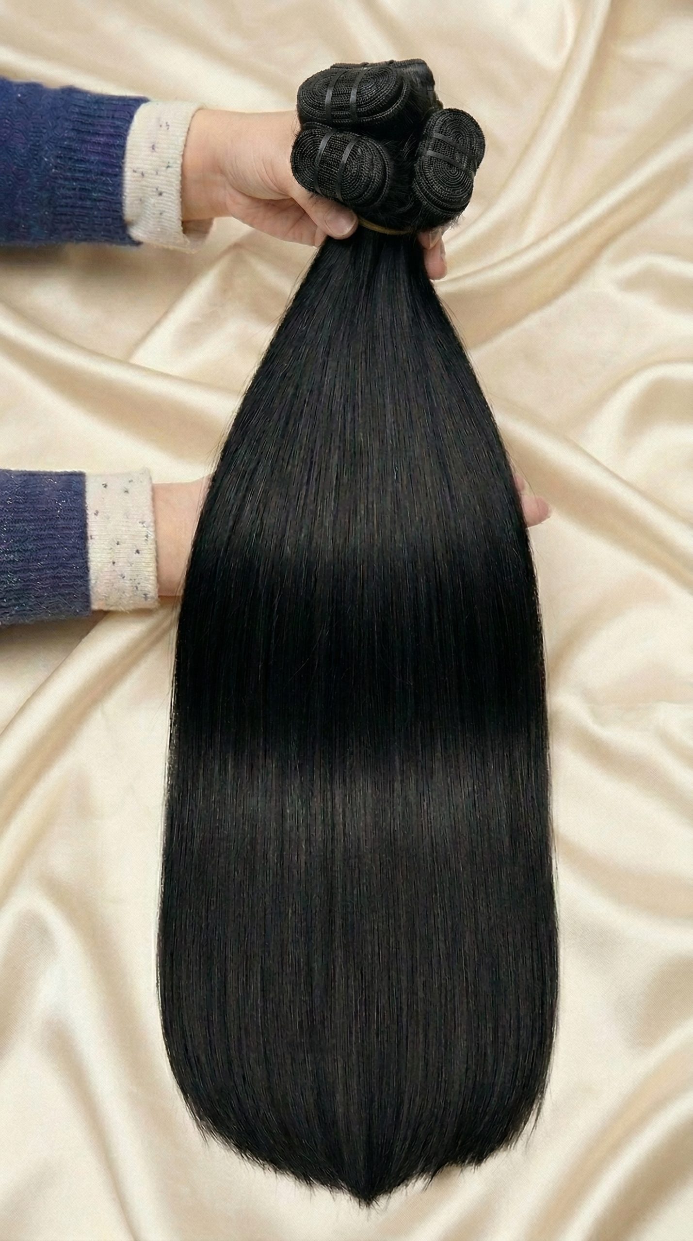 Machine weft straight